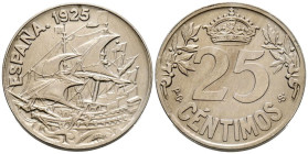 ALFONSO XIII (1885-1931). 25 Céntimos. (CuNi. 6,98g/25mm). 1925. Madrid PCS. (Cal-2019-24). EBC+.