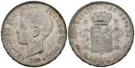 ALFONSO XIII (1885-1931). 5 Pesetas. (Ar. 24,95g/37mm). 1899 *18-99. Madrid SGV. (Cal-2019-110). EBC+.