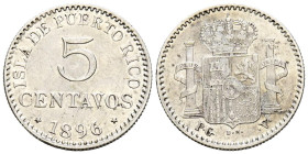 ALFONSO XIII (1885-1931). 5 Centavos (Ar. 1,22g/16mm). 1896. Puerto Rico. PGV (Cal-2019-124). MBC.
