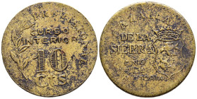 CAZALLA DE LA SIERRA (Sevilla). 10 Céntimos. (La. 3,42g/23mm). S/D. (Cal-2019-43). BC.