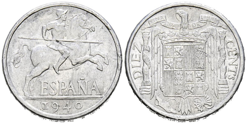 ESTADO ESPAÑOL (1936-1975). 10 Céntimos. (Al. 1,86g/23mm). 1940. Madrid. (Cal-20...