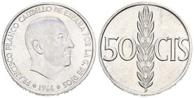 ESTADO ESPAÑOL (1936-1975). 50 Céntimos. (Al. 0,96g/20mm). 1966 *19-70. Madrid. (Cal-2019-34). SC. Precioso brillo original.