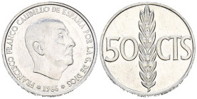 ESTADO ESPAÑOL (1936-1975). 50 Céntimos. (Al. 0,99g/20mm). 1966 *19-70. Madrid. (Cal-2019-34). EBC+.