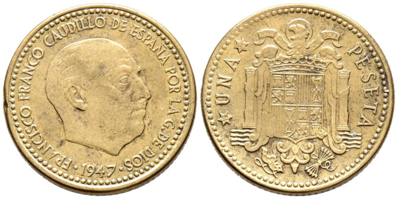 ESTADO ESPAÑOL (1936-1975). 1 Peseta. (AlCu. 3,65g/21mm). 1947 *19-56. Madrid. (...