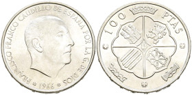ESTADO ESPAÑOL (1936-1975). 100 pesetas. (Ar. 19,02g/34mm). 1966 *19-66. Madrid. (Cal-2019-145). SC. Precioso brillo.