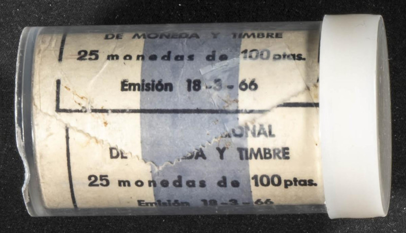 ESTADO ESPAÑOL (1936-1975). Cartucho original de la FNMT de las 100 Pesetas en p...