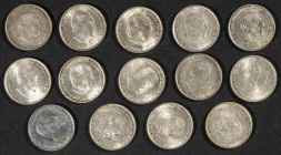 ESTADO ESPAÑOL (1936-1975). Conjunto de 14 monedas de 100 Pesetas de 1966 (*66,67 y 68). Diferentes estados de conservación. A EXAMINAR