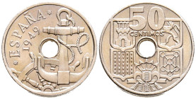 ESTADO ESPAÑOL (1936-1975). 50 Céntimos. (Cu-Ni. 3,93g/20mm). 1949 *E-51. Madrid. II Exposición Nacional de Numismática. (Cal-2019-151). SC. Escasa....