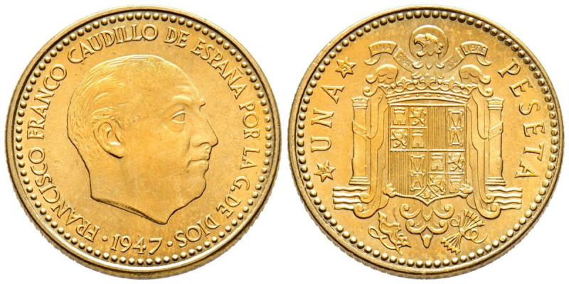 ESTADO ESPAÑOL (1936-1975). 1 Peseta. (Al-Cu. 3,33g/21mm). 1947 *E-51. Madrid. I...
