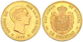 ESTADO ESPAÑOL (1936-1975). 10 Pesetas. (Au 3.23g / 19mm). 1878 * 19-62. Madrid DEM. (Cal-2019-168). Reacuñación Oficial. EBC-.