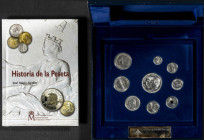 JUAN CARLOS I (1975-2014). Serie completa conmemorativa de Las Últimas Pesetas en Plata. Valores comprendidos entre 1 y 2000 Pesetas. 2000-2001. FNMT....