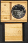 JUAN CARLOS I (1975-2014). 25 Ecu (Ar. 168,75g/73mm). Don Quijote. Batalla de Lepanto 1994. FNMT. FDC. Incluye estuche original (falta cubierta azul y...