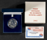 JUAN CARLOS I (1975-2014). 10 Euros (Ar. 27,00g/40mm). I Centenario del Nacimiento de Rafael Alberti. 2002. FNMT PROOF. Incluye estuche original y cer...
