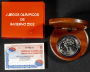 JUAN CARLOS I (1975-2014). 10 Euros (Ar. 27,00g/40mm). Juegos Olímpicos de Invierno. 2002. FNMT. PROOF. Incluye estuche original y certificado de aute...