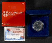 JUAN CARLOS I (1975-2014). 10 Euros (Ar. 27,00g/40mm). Xacobeo 2004. FNMT. PROOF. Incluye estuche original y certificado de autenticidad. Tirada de 20...