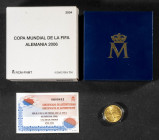 JUAN CARLOS I (1975-2014). 100 Euros (Au. 6,75g/23mm). Copa Mundial de la FIFA. Alemania 2006. 2004. FNMT. PROOF. Oro de 0,999 milésimas. Incluye estu...