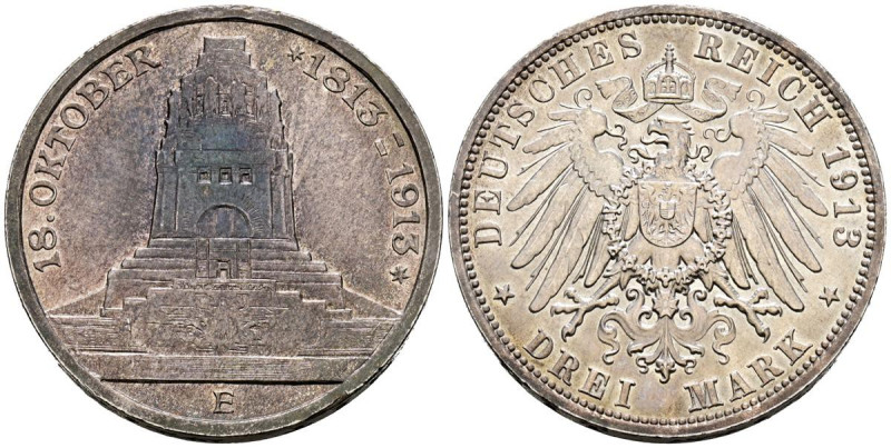 ALEMANIA. 3 Mark (Ar. 16,63g/33mm). 1913. Friedrich August III (último Rey de Sa...