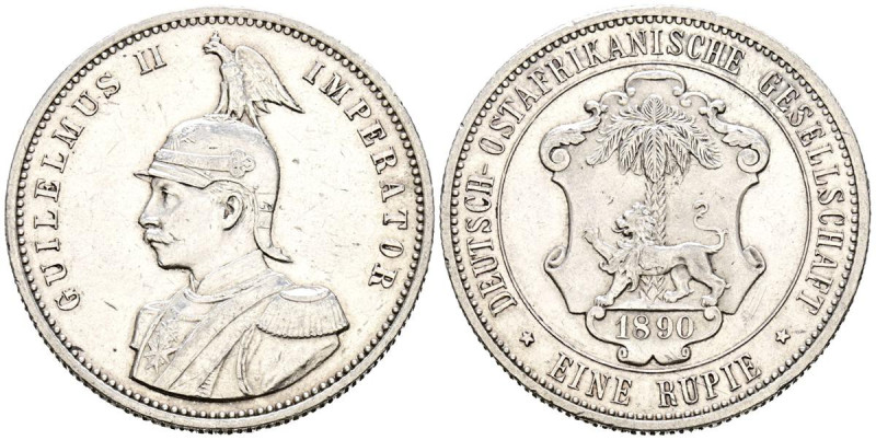 ÁFRICA ALEMANA. 1 Rupia. (Ar. 11,68g/31mm). 1890. Guillermo II. (Km#2). MBC+. Li...