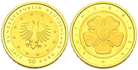 ALEMANIA. 50 Euros (Au. 7,80g/20mm). 2017. Karlsruhe G. (Km#364). Oro de 0,999 milésimas. PROOF.