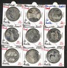 ALEMANIA. Bonito e interesante conjunto de 9 monedas de plata de 10 Mark conmemorativos acuñados en diferentes cecas entre 1998 y 2001. Todas las piez...