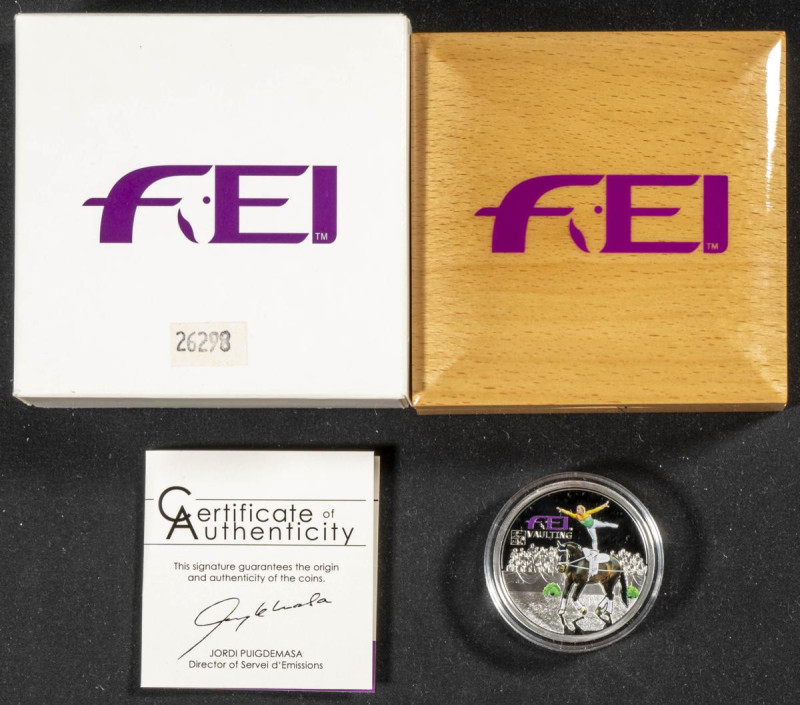 ANDORRA. 5 Diner. (Ar. 20,00g/39mm). 2013. Federación Ecuestre Internacional". P...