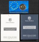 ANDORRA. Moneda de 2 Euros del anño 2014. 20è aniversari d'Andorra al Consell d'Europa. Presentada en blíster dentro de estuche oficial. SC."