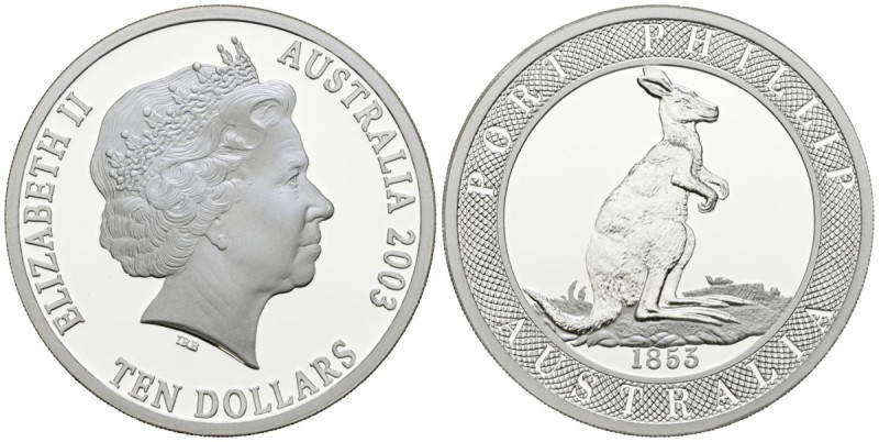 AUSTRALIA. 10 Dollars. (Ar. 36,31g/38mm). 2003. (Km#766). Port Phillip. PROOF.