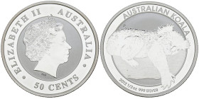 AUSTRALIA. 50 Cents (Ar. 15,83g/36mm). 2012. Koala durmiendo en árbol. (Km#1798). PROOF.