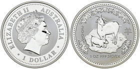 AUSTRALIA. 1 Dollar. (Ar. 31,34g/40mm). 2003. Zodiaco Chino. Año de la cabra. (Km#665). PROOF.