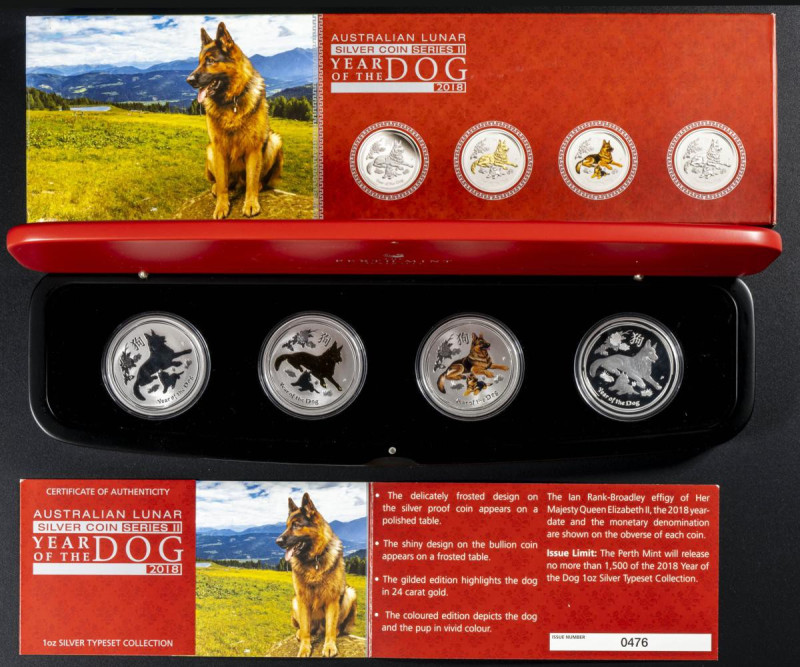 AUSTRALIA. Set oficial y completo de la Serie Australian Lunar Silver Coin. 2018...
