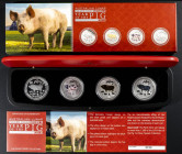 AUSTRALIA. Set oficial y completo de la Serie Australian Lunar Silver Coin. 2019. Año del Cerdo. El set incluye 4 monedas de plata pura (tipo onza) co...