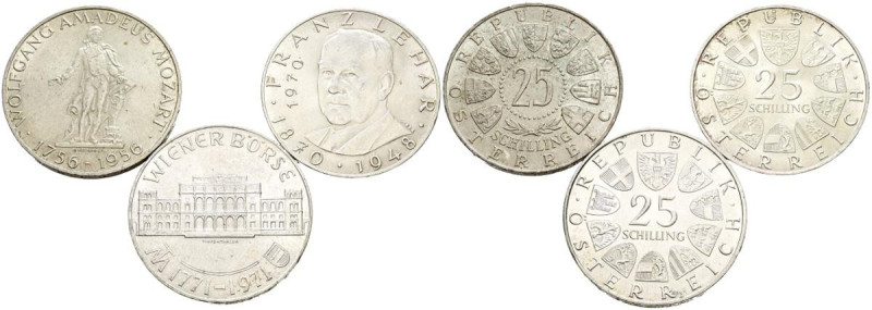 AUSTRIA. Bonito conjunto formado por 3 piezas en plata de 25 Schilling acuñadas ...