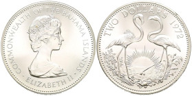 BAHAMAS. 2 Dollars (Ar. 30,80g /40mm). 1972. Isabel II. Franklin Mint. (Km#23). SC. Precioso brillo.