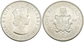 BERMUDAS. 1 Crown. (Ar. 22,55g/36mm). 1964. Isabel II.(Km#14). EBC.