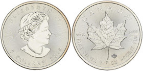 CANADA. 5 Dollars. (Ar. 31,24g/38mm). 2015. (Km#1601). Hoja pequeña de arce debajo de hoja grande. PROOF