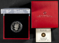 CANADÁ. 15 Dollars (Ar. 26,70g/38mm). 2013. Lunar Lotus. Año de la Serpiente. (Km#1359). PROOF. Incluye estuche original y certificado de autenticidad...