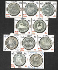CANADÁ. Precioso conjunto formado por 10 monedas de plata de 1 Dollar conmemorativos acuñados en diferentes cecas entre 1964 y 2001. Todas las piezas ...