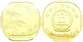 CHINA. 5 Yuan (La. 11,49g/30mm)*. 2022. Patrimonio de la Humanidad de la UNESCO: Monte Huangshan. Primer día de emisión. Encapsulada por NGC. MS 68 PL...