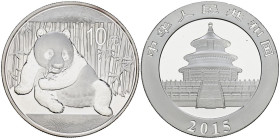CHINA. 10 Yuan (Ar. 30,98g/40mm). 2015. Serie Panda.PROOF.