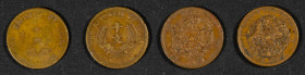CHINA. Conjunto de 4 monedas de 10 Cash con diferentes fechas (principios del siglo XX) y estados de conservación. A EXAMINAR.