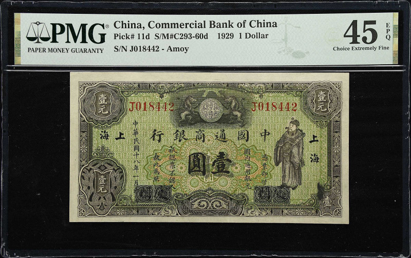 (t) CHINA--REPUBLIC. Commercial Bank of China. 1 Dollar, 1929. P-11b. S/M#C293-6...