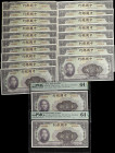 (t) CHINA--REPUBLIC. Lot of (20). Bank of China. 100 Yuan, 1940. P-88b. S/M#C294-244a. Very Fine(raw) to PMG Choice Uncirculated 64 EPQ.
20 pieces in...