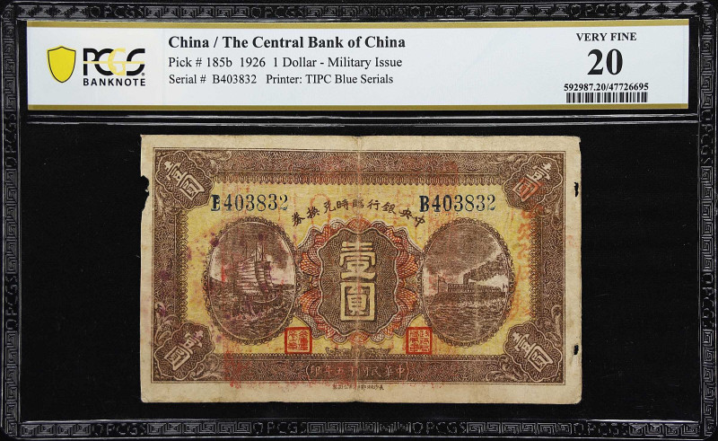 CHINA--REPUBLIC. The Central Bank of China. 1 & 5 Dollars, 1926. P-185b & 186b. ...