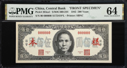 CHINA--REPUBLIC. Lot of (2). Central Bank of China. 500 Yuan, ND (1945). P-283as1 & 283s2. S/M#C300-244. Front & Back Specimens. PMG Choice Uncirculat...