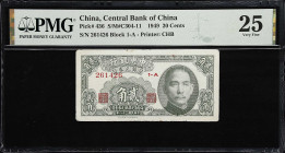 (t) CHINA--REPUBLIC. Lot of (3). Central Bank of China. 20 Cents, 1949. P-436. S/M#C304-11. PMG Very Fine 25.
Serial numbers 261426, 433 and 434 1-A....