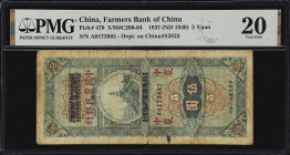 CHINA--REPUBLIC. Lot of (3). Farmers Bank of China Overprinted on Szechuan Provincial Bank. 5, 10 & 50 Yuan, ND (1940-old date 1937). P-470, 471, & 47...