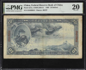 (t) CHINA--PUPPET BANKS. Federal Reserve Bank of China. 10 Dollars, 1938. P-J57a. S/M#C286-15. PMG Very Fine 20.
Serial number E0489684. Blue, Guan Y...