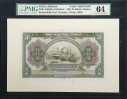 CHINA--FOREIGN BANKS. Banque Belge Pour l'Etranger. 50 Dollars, 1921. P-S126ctfp. S/M#185-4c. Uniface Obverse Color Trial Proof. PMG Choice Uncirculat...