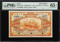 (t) CHINA--FOREIGN BANKS. Banque Belge Pour l'Etranger. 10 Dollars = 10 Piastres, 1921. P-S129s. S/M#H185-3d. Specimen. PMG Gem Uncirculated 65 EPQ.
...