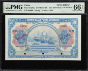(t) CHINA--FOREIGN BANKS. Banque Belge Pour l'Etranger. 50 Dollars = 50 Piastres, 1921. P-S129As. S/M#H185-4d. Specimen. PMG Gem Uncirculated 66 EPQ....
